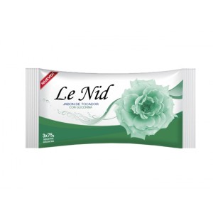 LE NID JABON TOCADOR 3x75g c/u VERDE